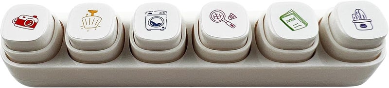 ZMLSED 6-in-1 Pre Self-Inking Planner Stamp Set - Portable Daily Life Multi Stamps with Storage Case for Bullet Journal, Scrapbooking, Travel, Daily Planning -100mm x 15mm (6 Themes, Quick-Dry Ink, Durable) - Image 1